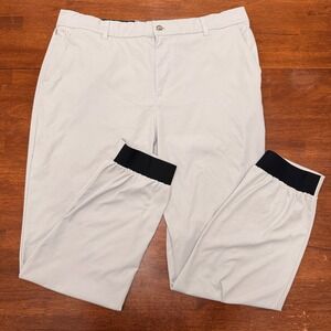 Good Good Golf Mens Light Grey Polyester Golf Pants 38 Waist Flat Front Athletic